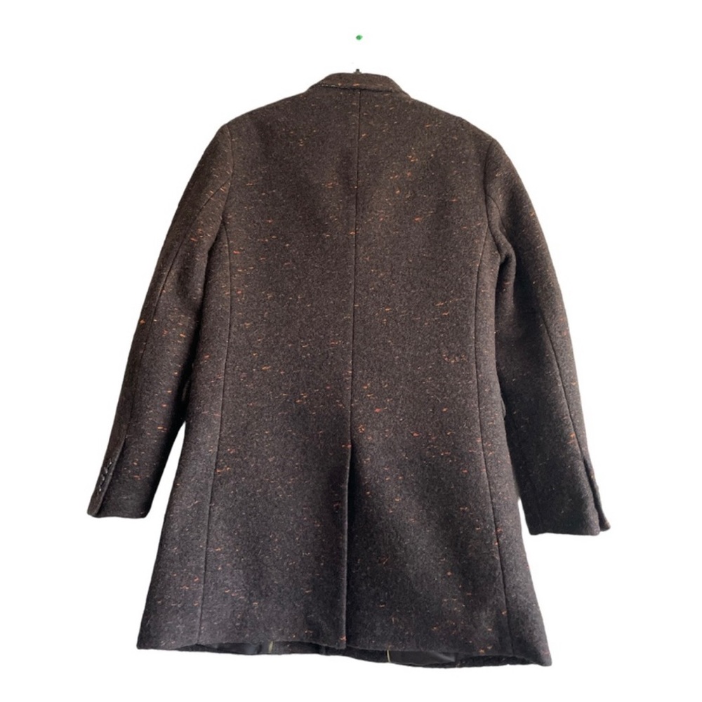 Shop the Stylish Zara Brown Speckle Wool Blend Overcoat Size Large